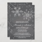 CHALKBOARD SNOWFLAKE COUPLES WEDDING SHOWER KAART (Voorkant / Achterkant)
