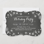 Chalkboard Snowflake Holiday Party Invite Kaart<br><div class="desc">modernere kerstfeestuitnodigingen in de Little Bayleigh Store!</div>