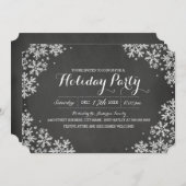 Chalkboard Snowflake Holiday Party Uitnodiging (Voorkant / Achterkant)