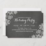 Chalkboard Snowflake Holiday Party Uitnodiging<br><div class="desc">modernere kerstfeestuitnodigingen in de Little Bayleigh Store!</div>