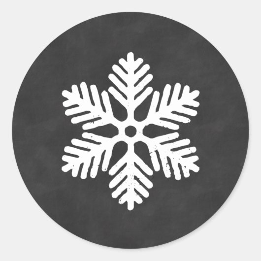 Chalkboard Snowflake Kerst sticker (Voorkant)