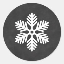 Chalkboard Snowflake Kerst sticker