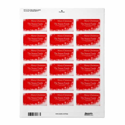 Chalkboard Snowflake-kerstadreslabel Etiket (Full Sheet)