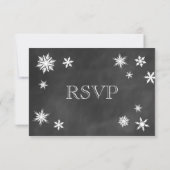 Chalkboard Snowflake RSVP (Achterkant)