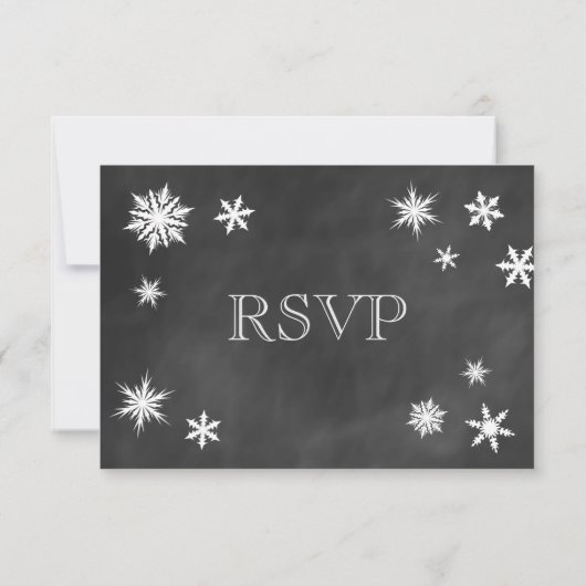 Chalkboard Snowflake RSVP (Achterkant)