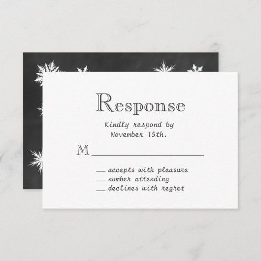 Chalkboard Snowflake RSVP (Voorkant / Achterkant)