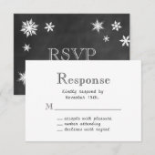 Chalkboard Snowflake RSVP Kaartje (Voorkant / Achterkant)