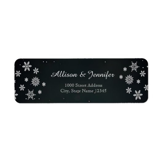  Chalkboard snowflake-vakantielabel Adres Etiket (Voorkant)