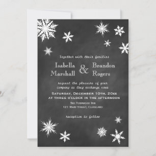 Chalkboard Snowflake Weddenschap Kaart