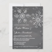 Chalkboard Snowflake Wedding Invitations Kaart (Voorkant)