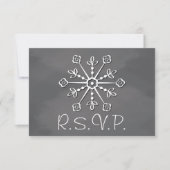 Chalkboard Snowflake Wedding RSVP-reactiekaart RSVP Kaartje (Voorkant)