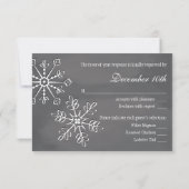 Chalkboard Snowflake Wedding RSVP-reactiekaart RSVP Kaartje (Achterkant)