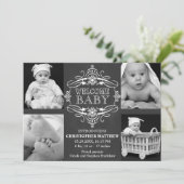 Chalkboard Snowflake Winter Multiple Photo Card Feestdagenkaart (Staand voorkant)