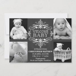 Chalkboard Snowflake Winter Multiple Photo Card Feestdagenkaart