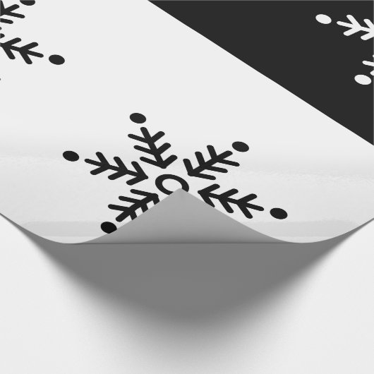 Chalkboard - Snowflake - Zwart/wit Cadeaupapier (Hoek)