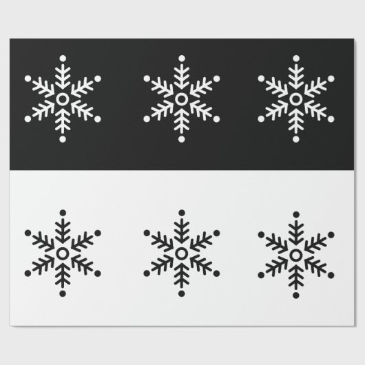 Chalkboard - Snowflake - Zwart/wit Cadeaupapier (Vlak)
