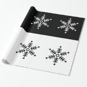 Chalkboard - Snowflake - Zwart/wit Cadeaupapier (Uitgerold)