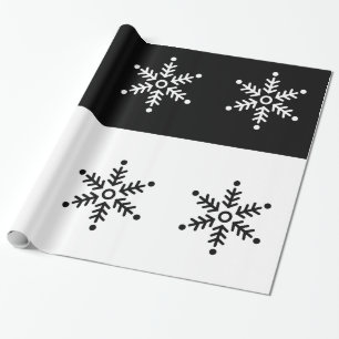 Chalkboard - Snowflake - Zwart/wit Cadeaupapier
