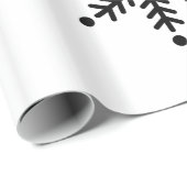 Chalkboard - Snowflake - Zwart/wit Cadeaupapier (Rol Hoek)