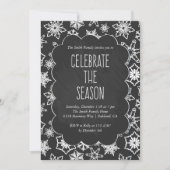 Chalkboard Snowflakes Holiday Party Kaart (Voorkant)