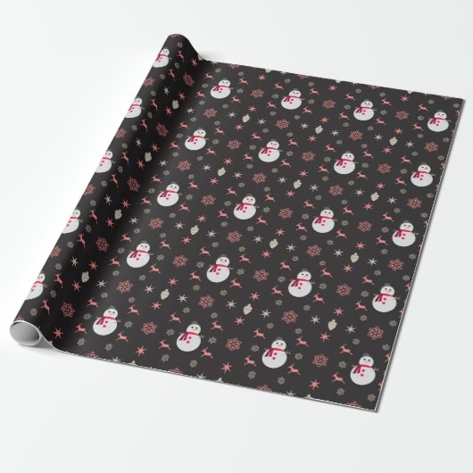 Chalkboard Snowman Navidad Cadeaupapier (Uitgerold)