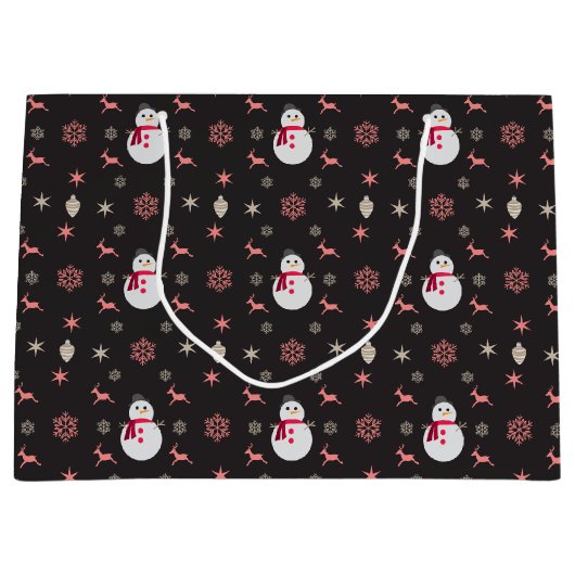 Chalkboard Snowman Navidad Groot Cadeauzakje (Voorkant)