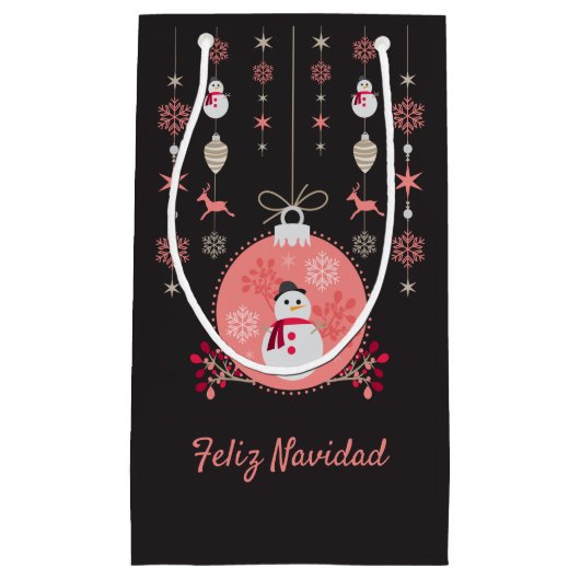 Chalkboard Snowman Navidad Klein Cadeauzakje (Voorkant)