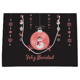 Chalkboard Snowman Navidad Large Cadeautasje