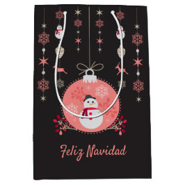 Chalkboard Snowman Navidad Medium Cadeauzakje