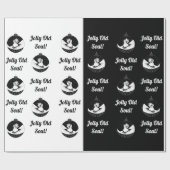 Chalkboard - Snowman - Zwart/wit Cadeaupapier (Vlak)