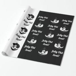 Chalkboard - Snowman - Zwart/wit Cadeaupapier