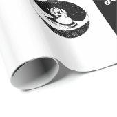 Chalkboard - Snowman - Zwart/wit Cadeaupapier (Rol Hoek)