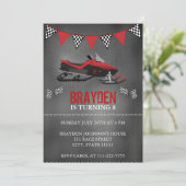 Chalkboard Snowmobile Birthday Uitnodiging (Staand voorkant)