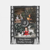 Chalkboard Snowy kerstbomen Holiday Fleece Deken (Voorkant)