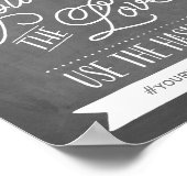 Chalkboard Social Media Hashtag | Weddenschap-deco Poster (Hoek)