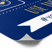 Chalkboard Social Media Hashtag | Weddenschap-deco Poster (Hoek)