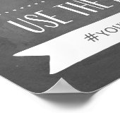 Chalkboard Social Media Hashtag | Weddenschap-deco Poster (Hoek)