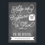 Chalkboard Social Media Hashtag | Weddenschap-deco Poster<br><div class="desc">Dit specifieke teken werkt het beste in 13x19. Als je een andere grootte wilt,  zie</div>
