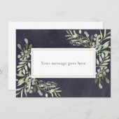 Chalkboard Soft Spring Greenery Jouw boodschap Bedankkaart (Voorkant / Achterkant)