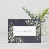Chalkboard Soft Spring Greenery Jouw boodschap Bedankkaart (Staand voorkant)