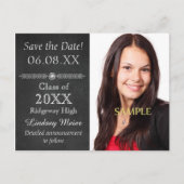 Chalkboard sparen de Aankondiging van het Afstuder Briefkaart (Voorkant)