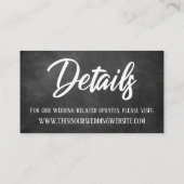 Chalkboard, sparen de Datum & de Detail van de Wed Visitekaartje (Achterkant)