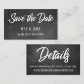 Chalkboard, sparen de Datum & de Detail van de Wed Visitekaartje (Voorkant / Achterkant)