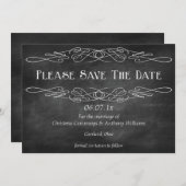 Chalkboard sparen de Datum Uitnodiging (2) (Voorkant / Achterkant)