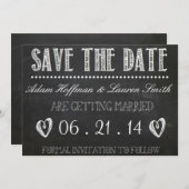 Chalkboard sparen de Uitnodiging van de Datum (Voorkant / Achterkant)