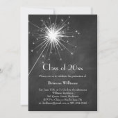 Chalkboard Sparkler Afstuderen Invitation Kaart (Voorkant)