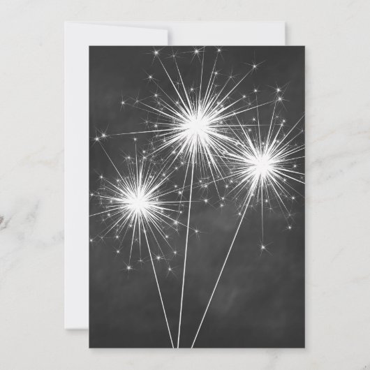 Chalkboard Sparkler Afstuderen Invitation Kaart (Achterkant)