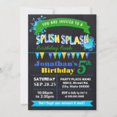 Chalkboard Splish splash verjaardagsfeest Kaart (Voorkant)
