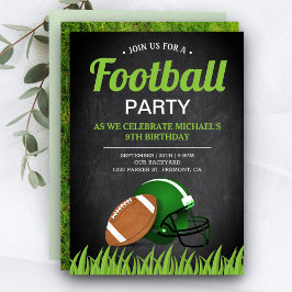 Chalkboard Sport Kinder Football Birthday Party Kaart