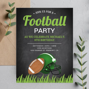 Chalkboard Sport Kinder Football Birthday Party Uitnodiging Briefkaart